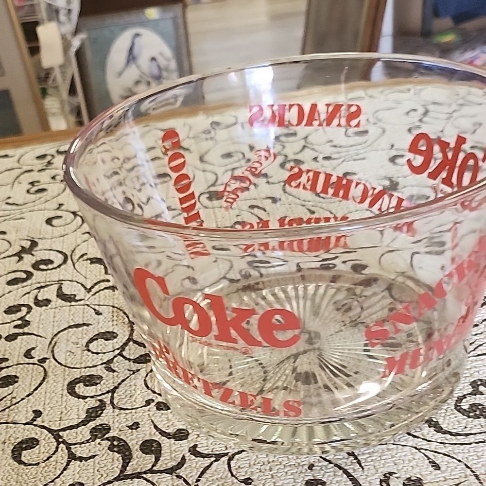 Coca-Cola Red Lettered Glass Bowl - Picture 6 of 7